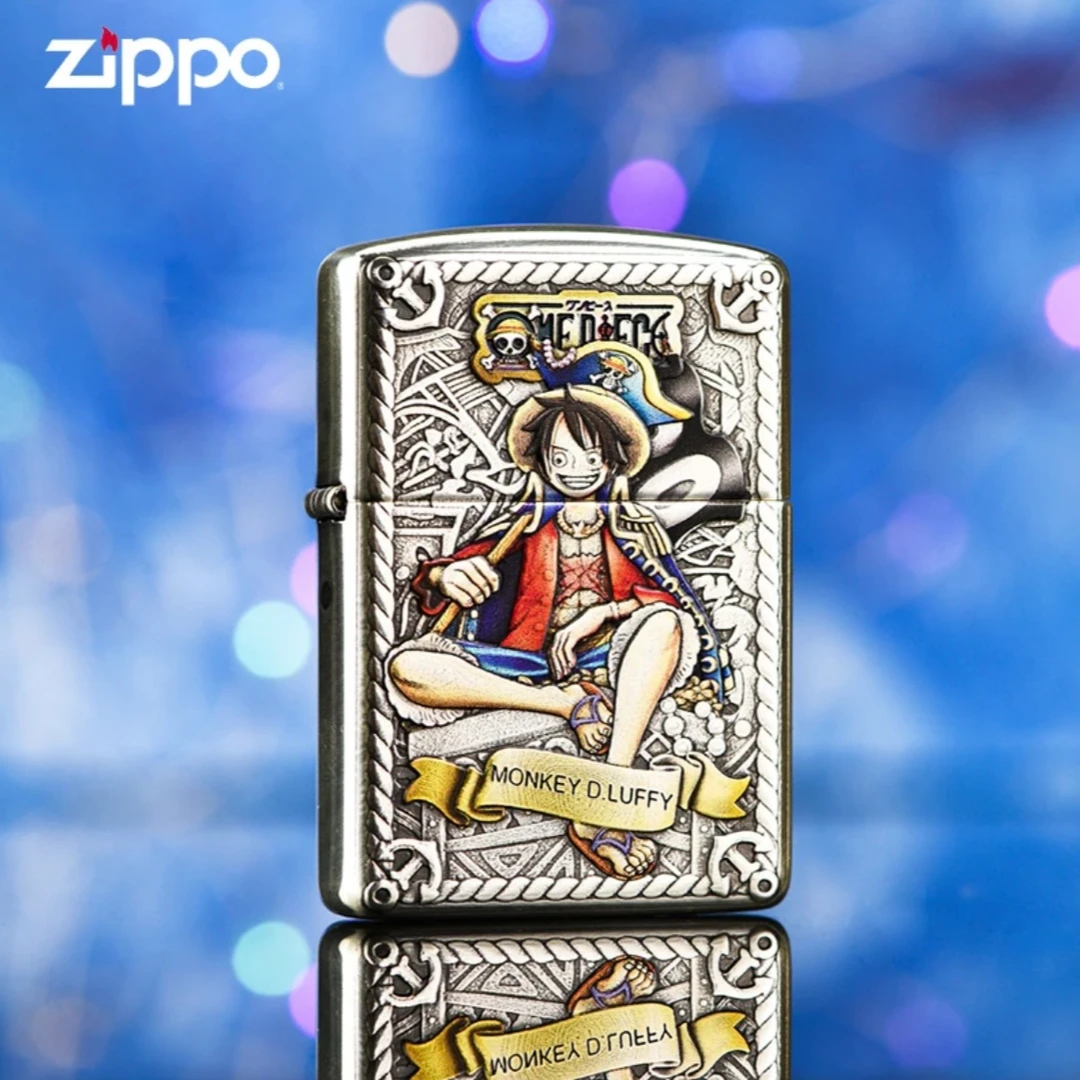 zippo打火机【海贼王路飞】盔甲机 镀银 经典 防风款 DYJ1