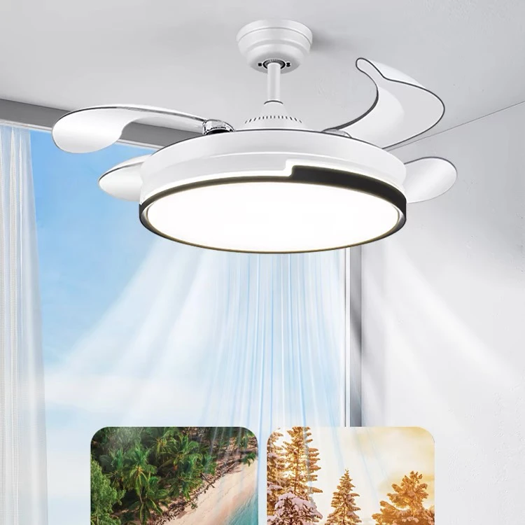 风扇灯2024新款家用客厅餐厅吊扇灯卧室电扇吊灯一体带电风扇的灯