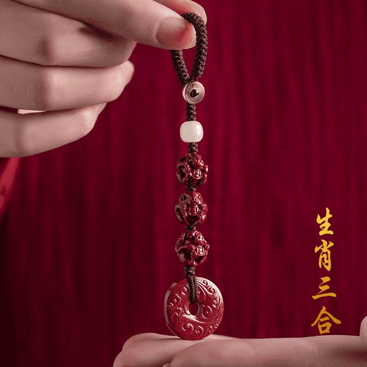 十二生肖三合六合平安扣挂机那龙本命年汽车钥匙挂饰转运吊坠