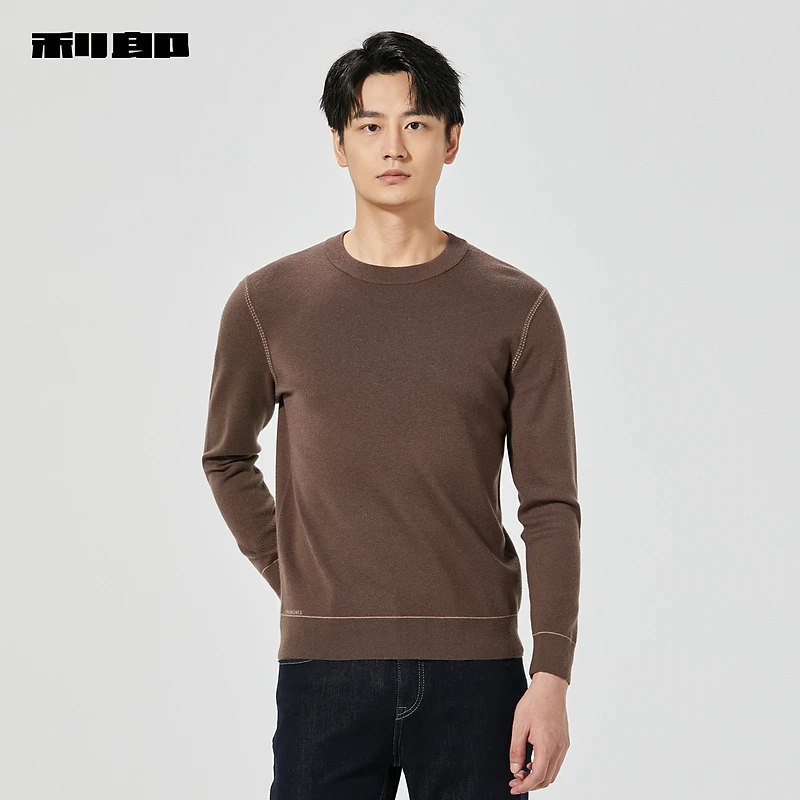【商场同款】利郎官方秋冬休闲长袖保暖毛衫男士圆领冬季新款毛衣2S