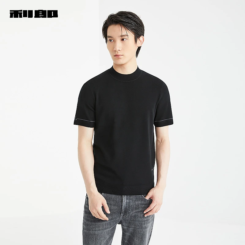 【商场同款】利郎官方毛衫男短袖冬半高领毛衣修身上衣2S/1S