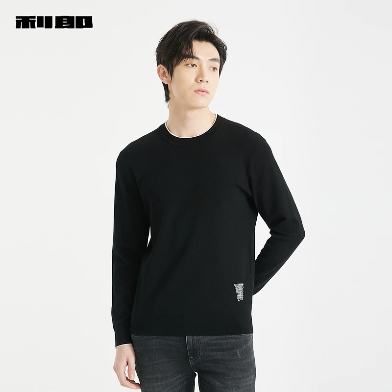 【商场同款】利郎官方保暖毛衫男士圆领秋修身弹毛衣1S
