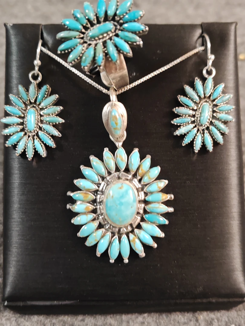 坠链均925银亚克力 尼泊尔进口三件套