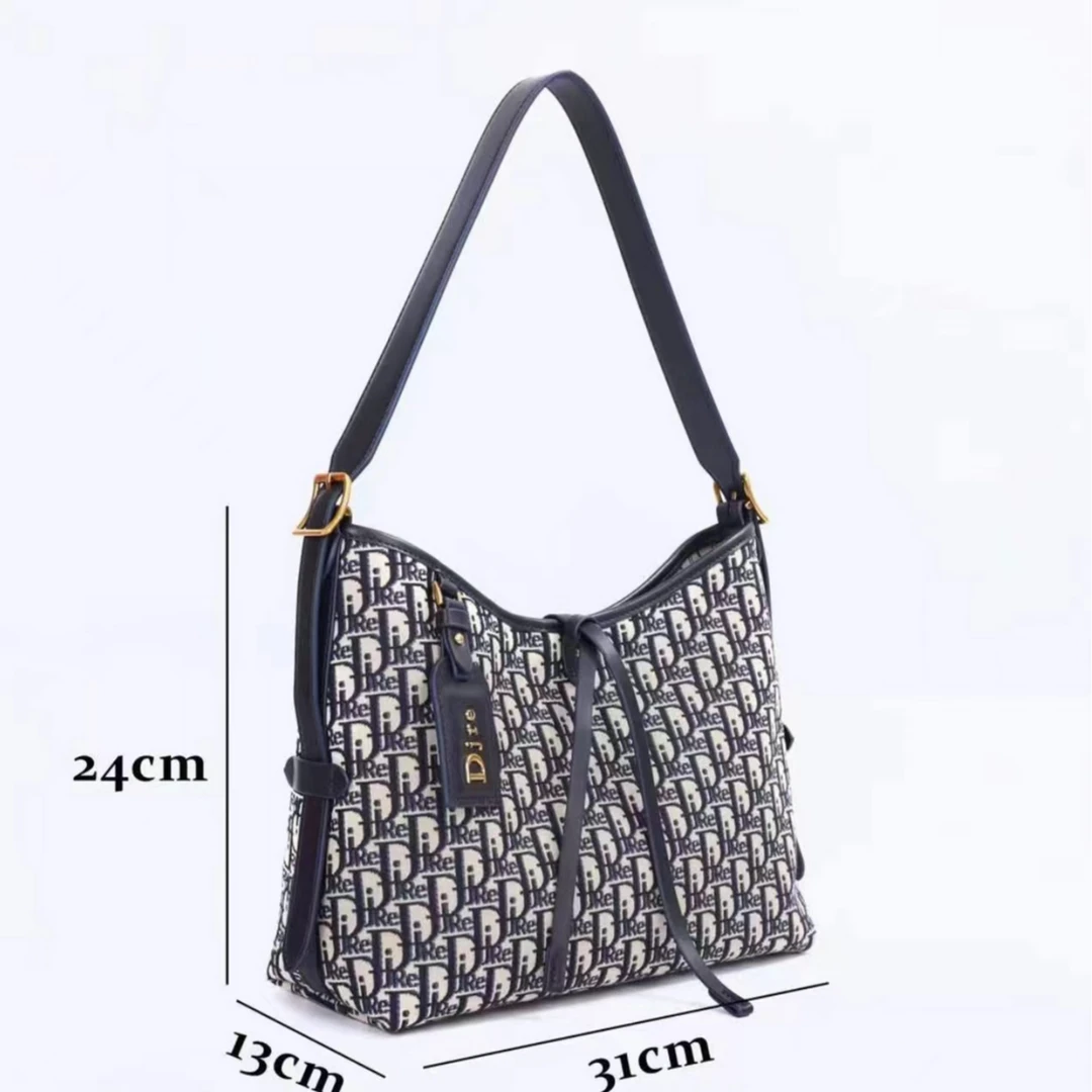 轻奢单肩斜跨牛角购物袋女包11