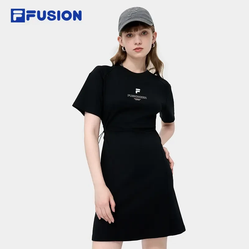 FILA FUSION女款“莫代尔纤维”棉感亲肤印花连衣裙T11W435303F