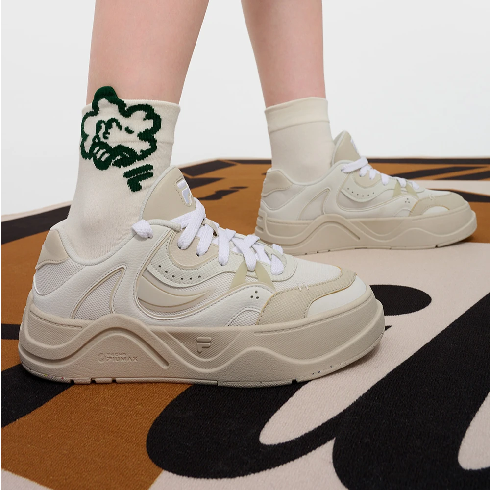 FILA FUSION潮牌情侣款滑板休闲复古潮流百搭运动鞋T12W432201F