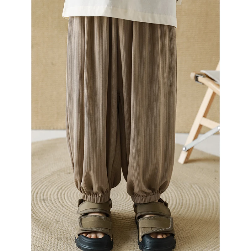 【夏款热销】幼悠快乐清单 弹力收束儿童休闲 宽松百搭防蚊裤N4065