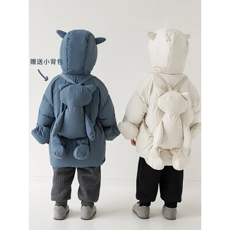 幼悠儿童手套袖包恶魔角杜邦三防羽绒服洋气儿童保暖衣服潮GN2307