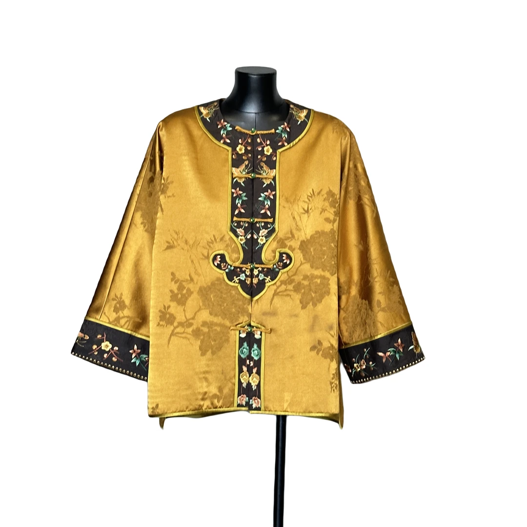 「利琪高订」 国风新中式春季气质重工刺绣盘扣贵气太太服上衣A4608