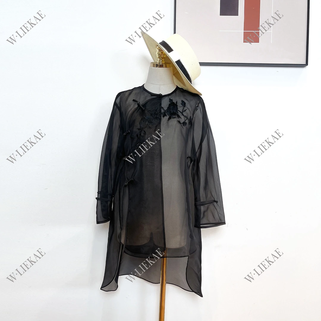 「利琪高订」国风新中式时尚轻奢百搭纯色时尚休闲衬衫上衣SZA1407