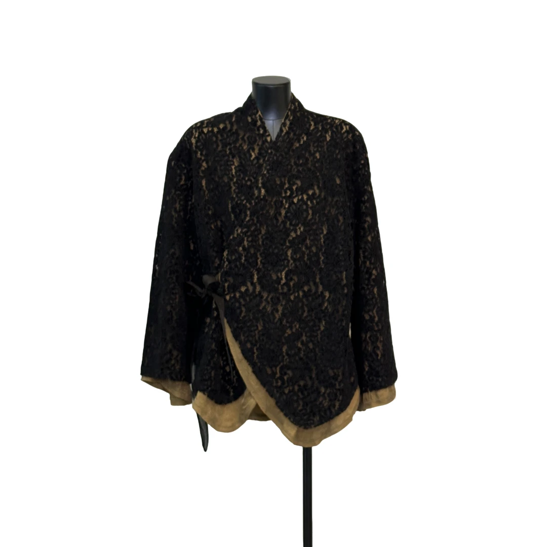 「利琪高订」国风系带设计感蕾丝面气质百搭加厚外套A5507