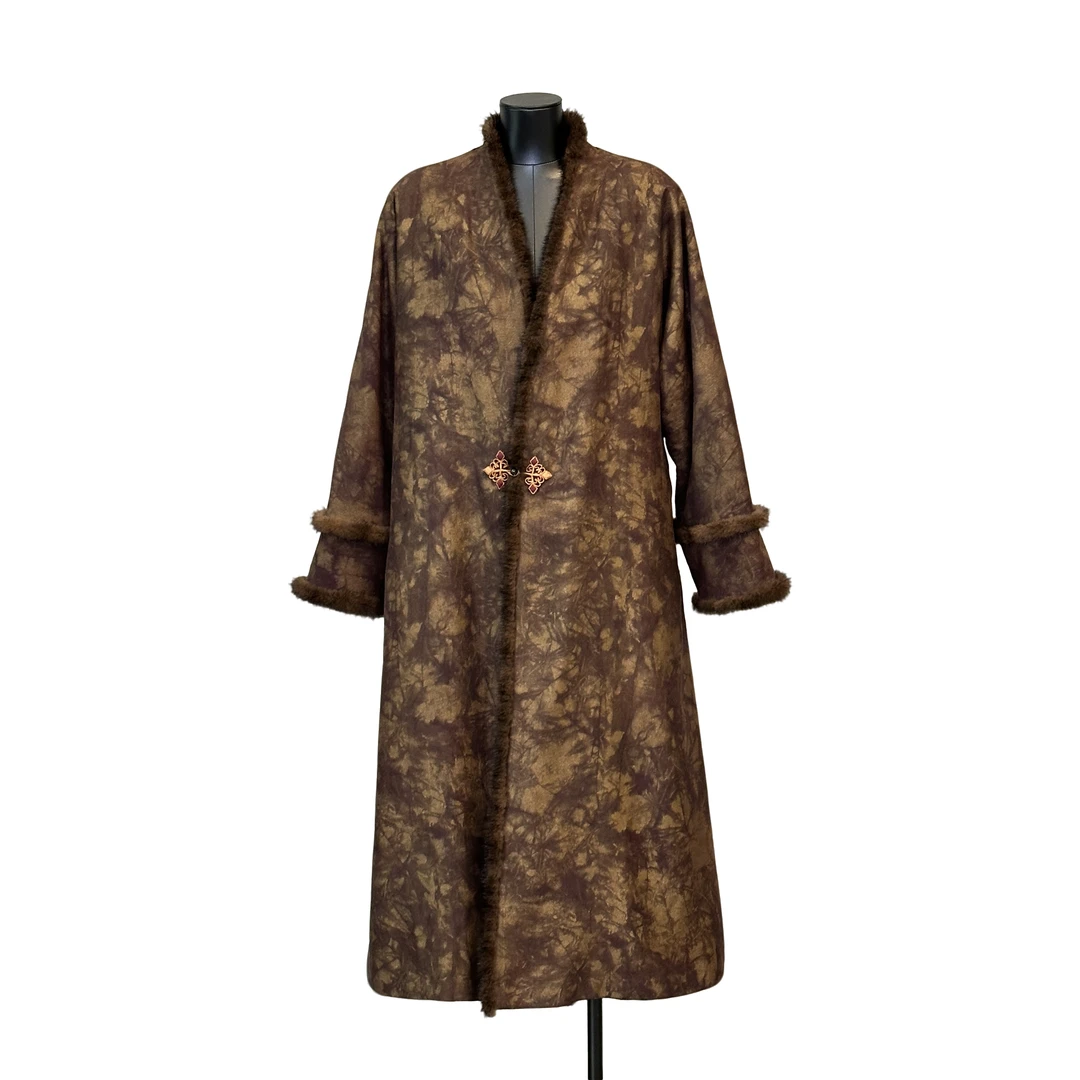 「利琪高订」国风大码秋冬气质重工盘扣百搭加厚长外套A5720