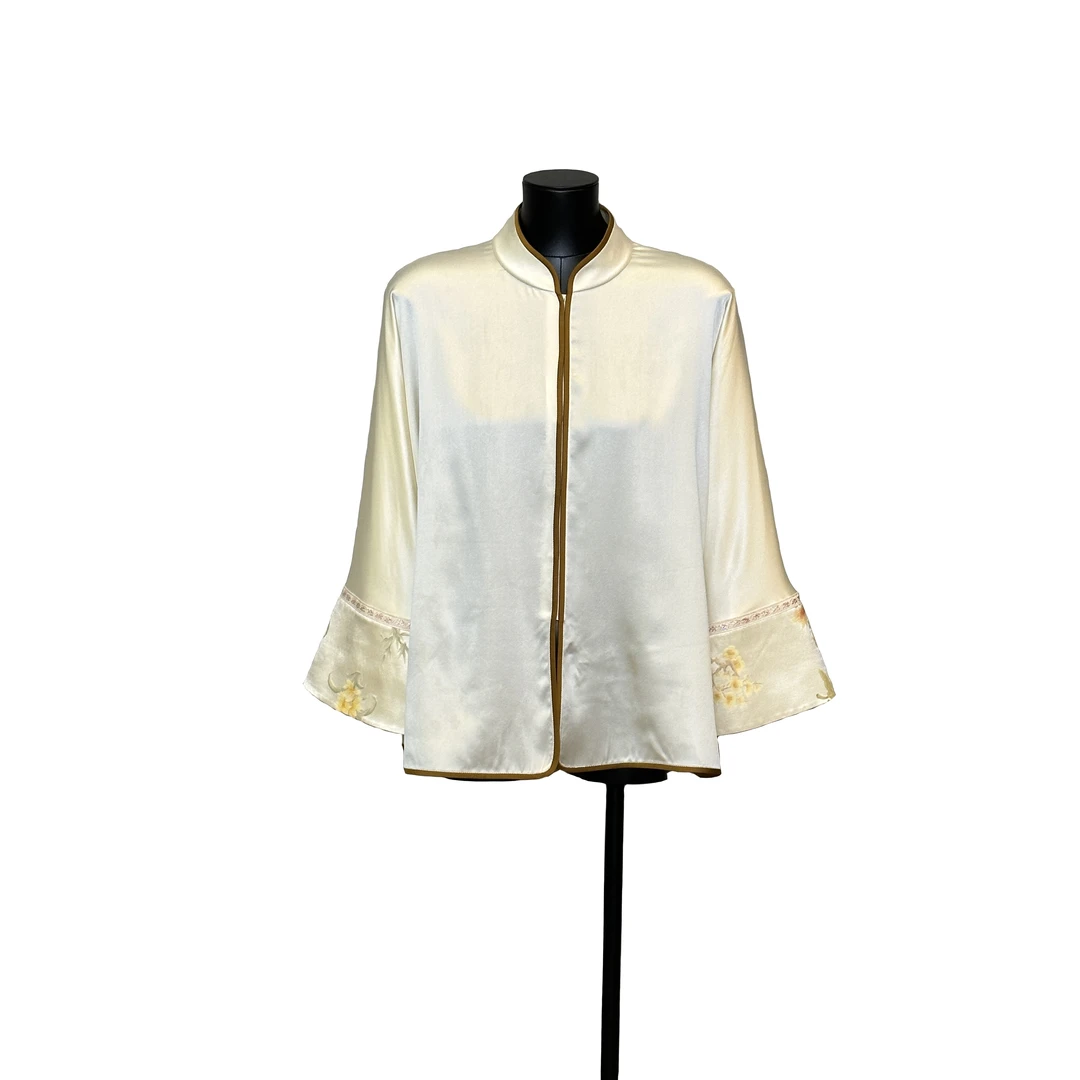 「利琪高订」 春季新中式时尚简约轻奢气质春夏长袖衬衫上衣A4813