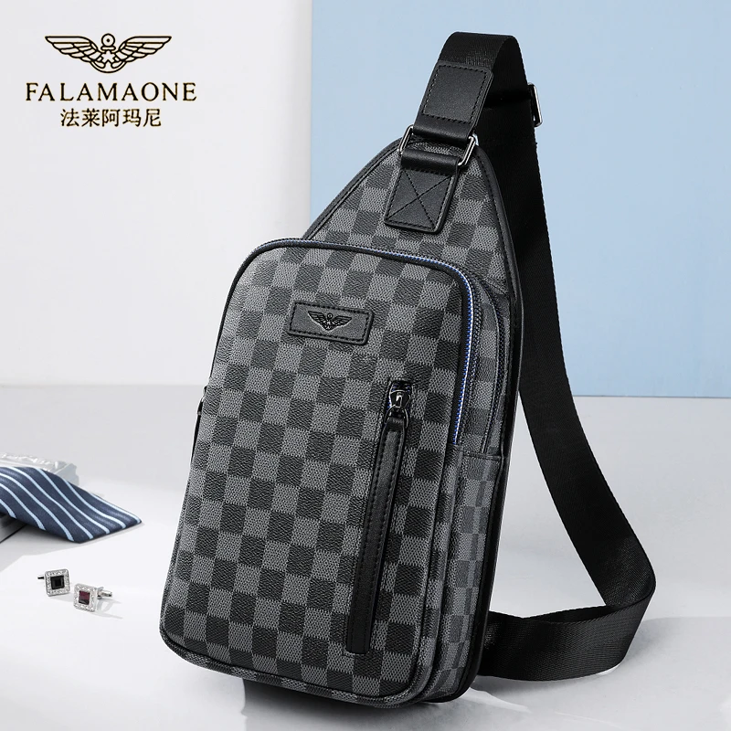 FALAMAONE/法莱阿玛尼潮流时尚男士单肩包户外休闲百搭多功能胸包