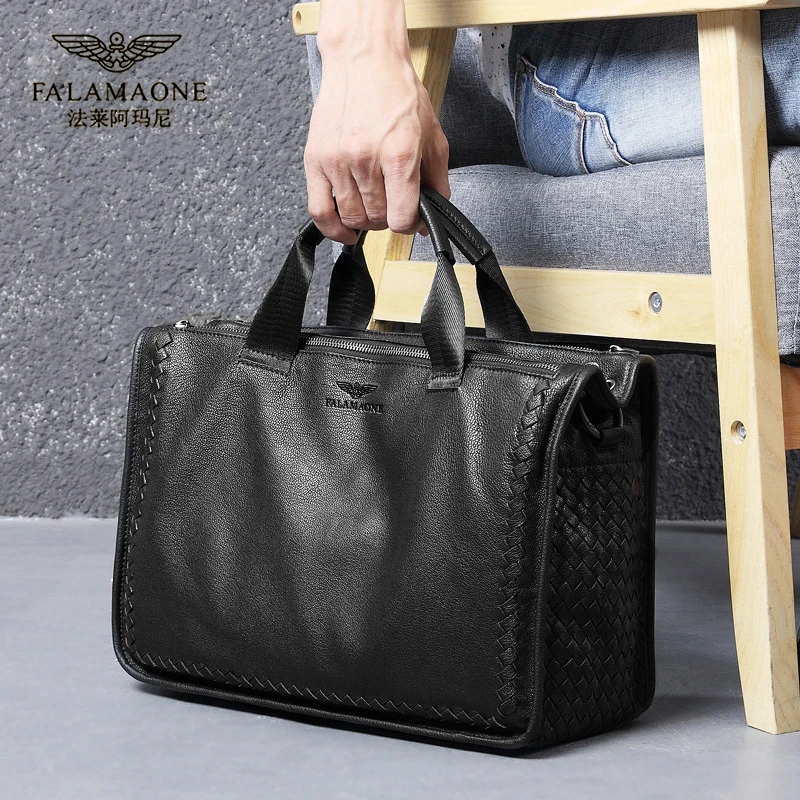 男士高档手提包百搭专用轻奢商务包新款爆款公文包男士商务手提包