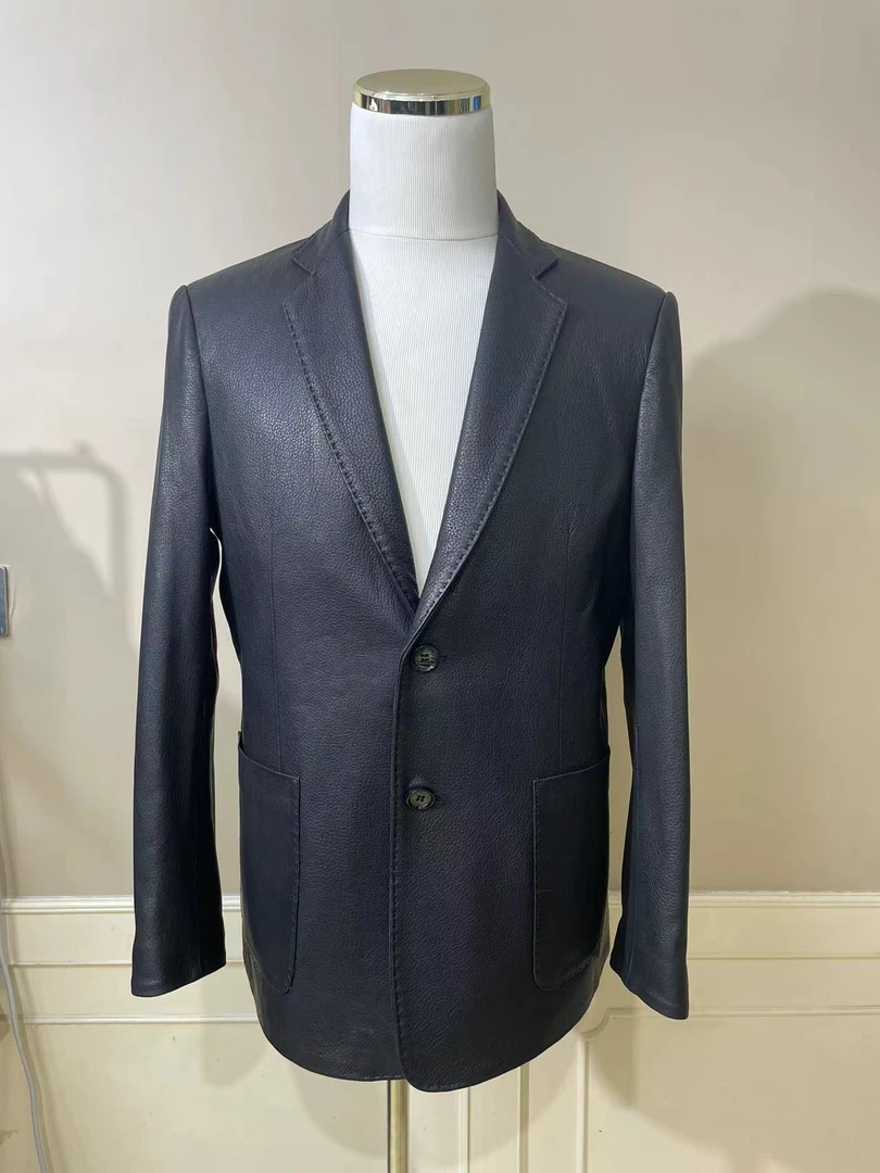 男士真皮皮衣西服24010