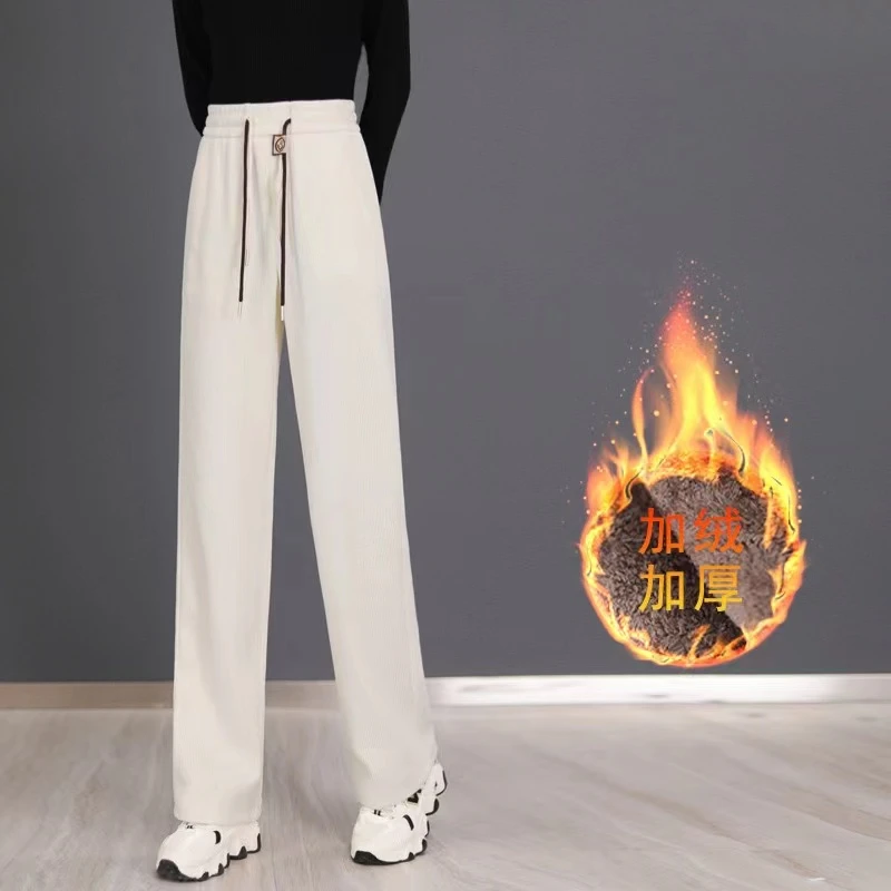 窄版阔腿裤女2023年新款百搭爆款时尚直筒休闲裤加厚直筒裤显瘦