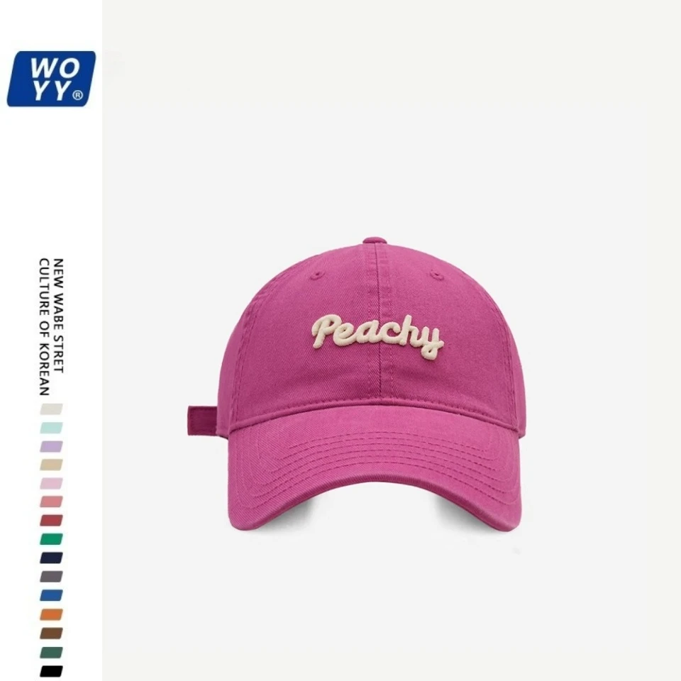 wawoyiya/哇喔咿呀韩版软顶字母刺绣棒球帽子女显脸小鸭舌帽