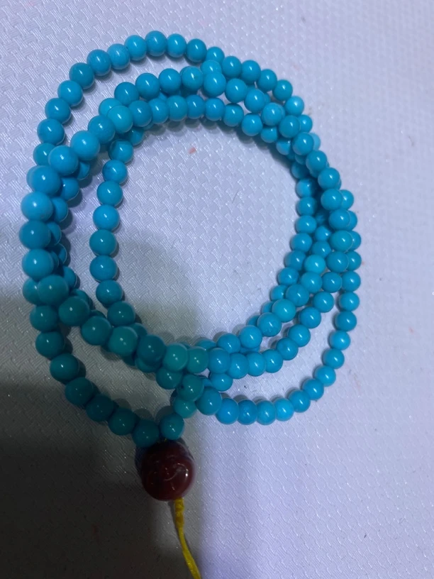 高瓷蓝佛珠手链项链老货观赏石切割优化处理松d007