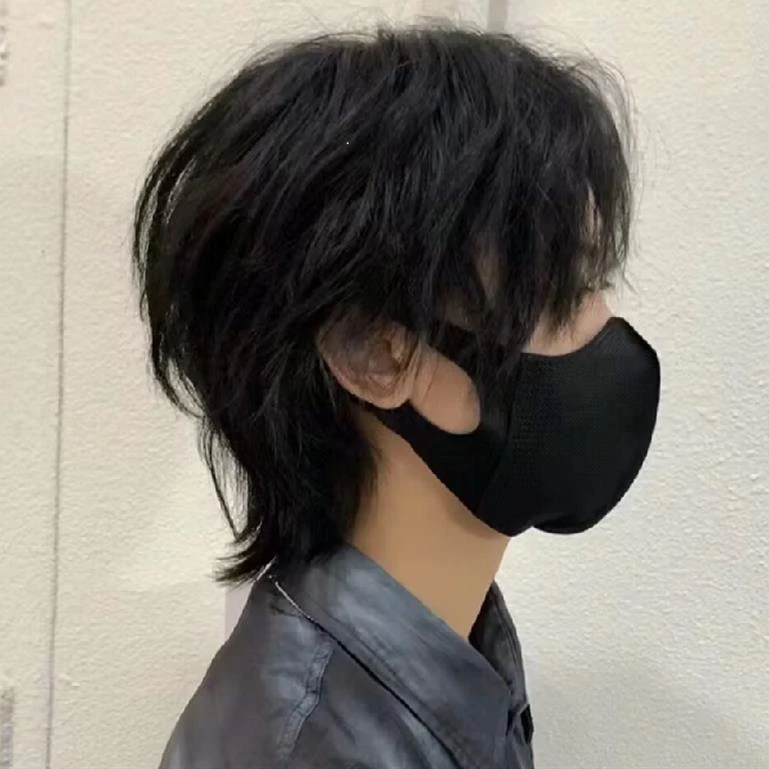 鲻鱼头假发男短发个性潮流自然蓬松网红狼尾头日系男女通用全头套