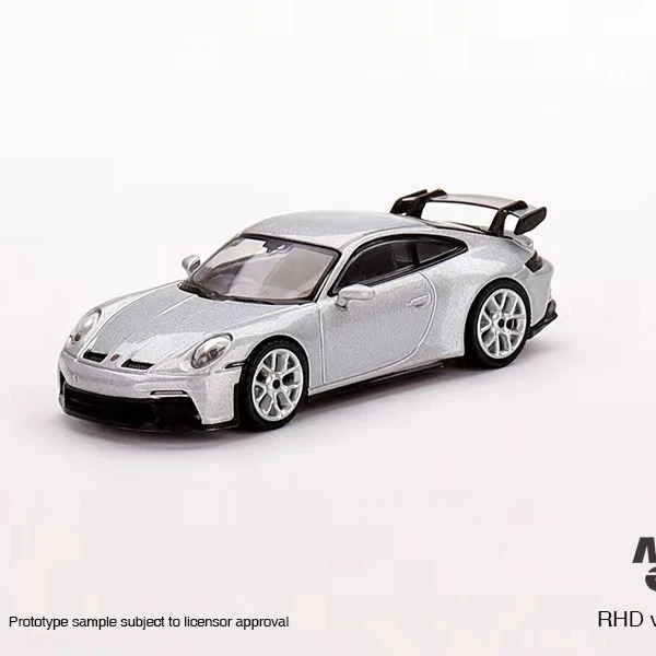 MINIGT 保时捷992GT3银色 限量挂卡版 1/64微缩汽车模型收藏摆件