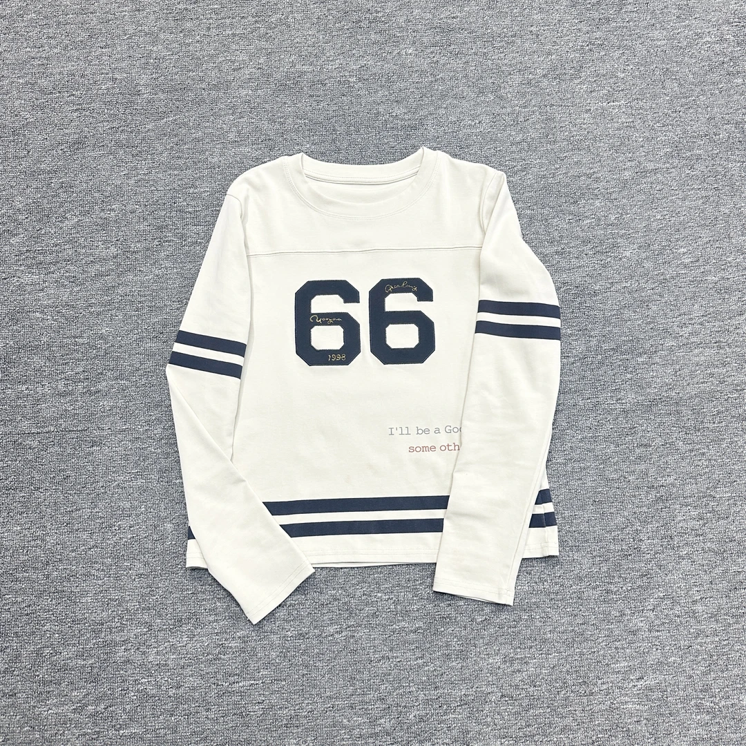 JW/静稳2024-秋新品时尚宽松休闲女款减龄字母图案长袖T恤8882911