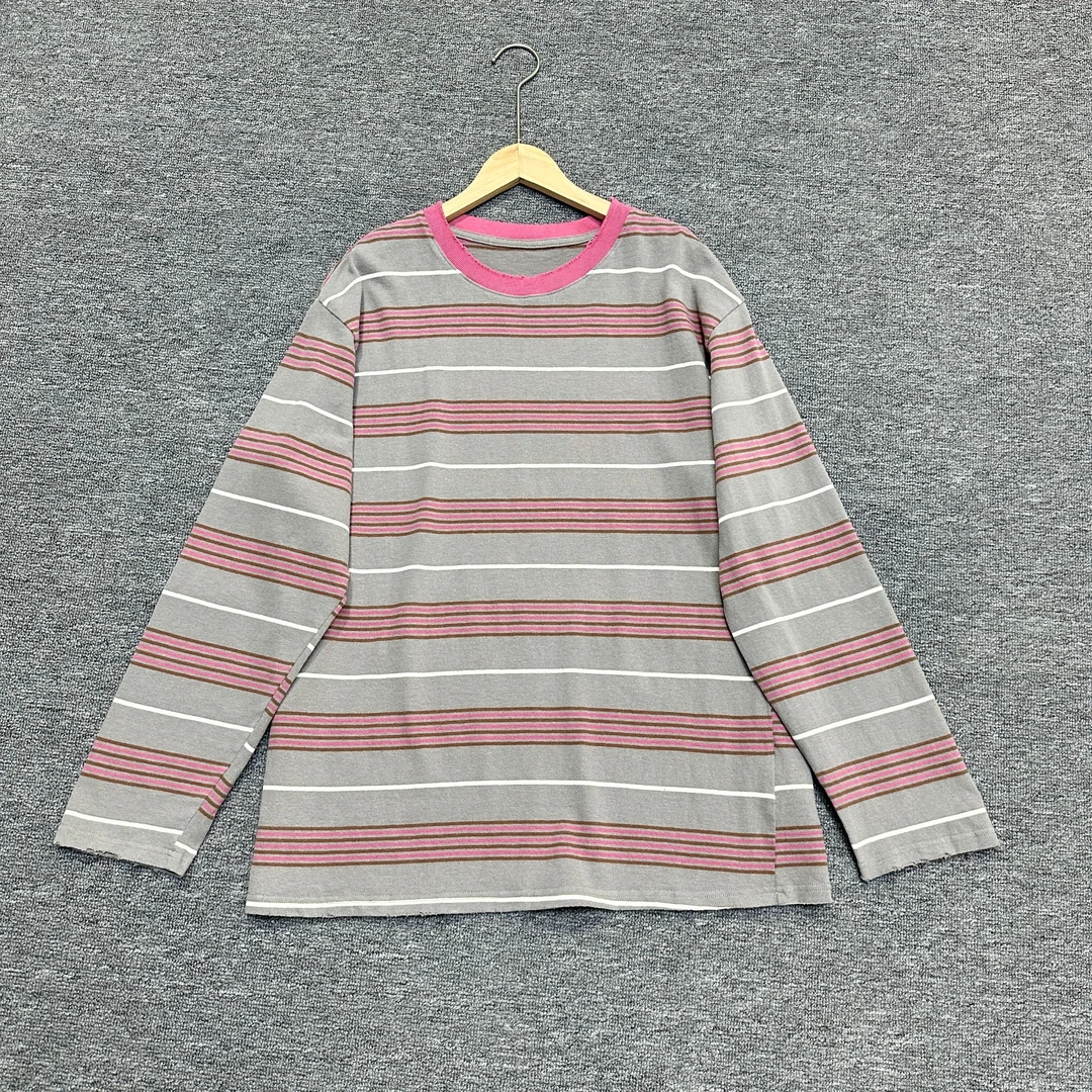 JW/静稳2024秋季新品时尚宽松百搭休闲女款条纹减龄T恤8881875