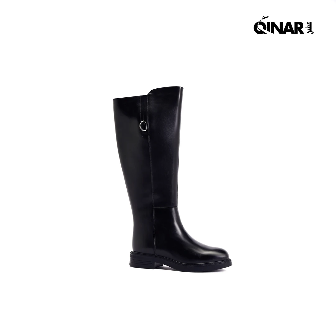 【旗纳尔】长靴女平底2024新款皮毛一体女靴带扣高级 2017-1603ZM