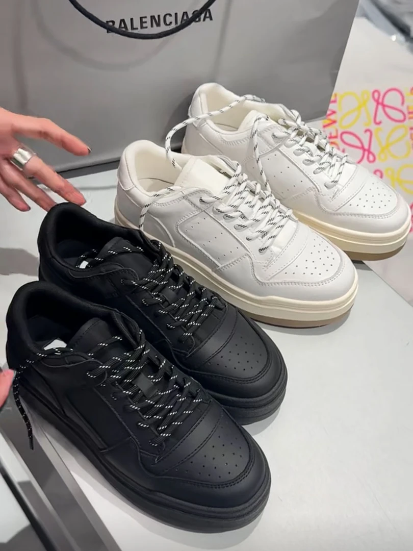 诗歌兰真皮女鞋2025秋季款时尚厚底运动休闲鞋韩版显瘦透气小白鞋