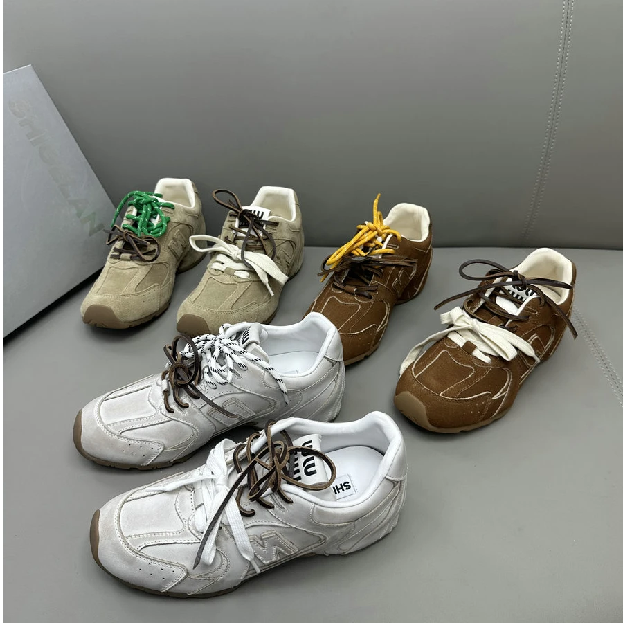 诗歌兰女鞋2024秋季复古做旧擦色时尚百搭系带运动休闲鞋徳训鞋