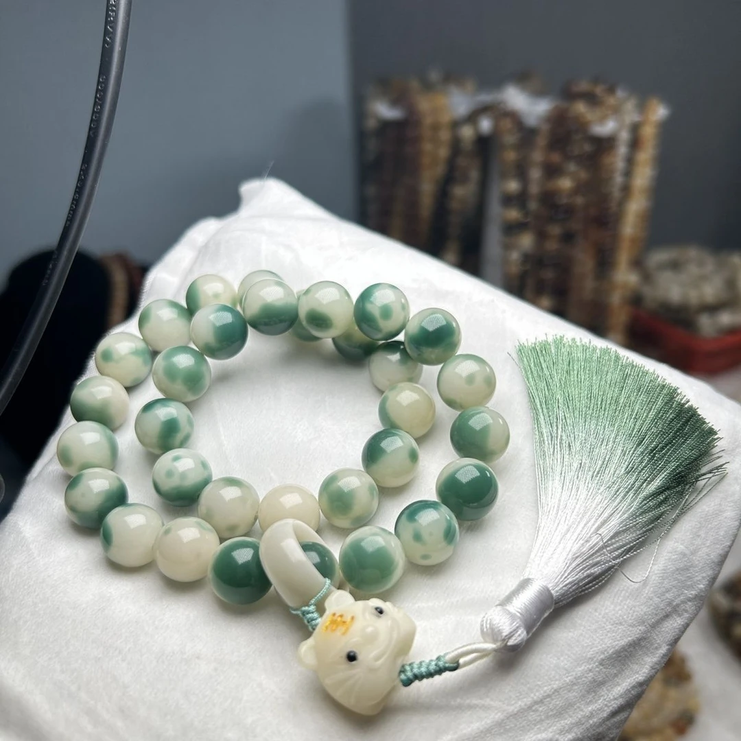 非金属木质手链 对对碰菩提天然手串莲花飘花手持念珠文玩手工