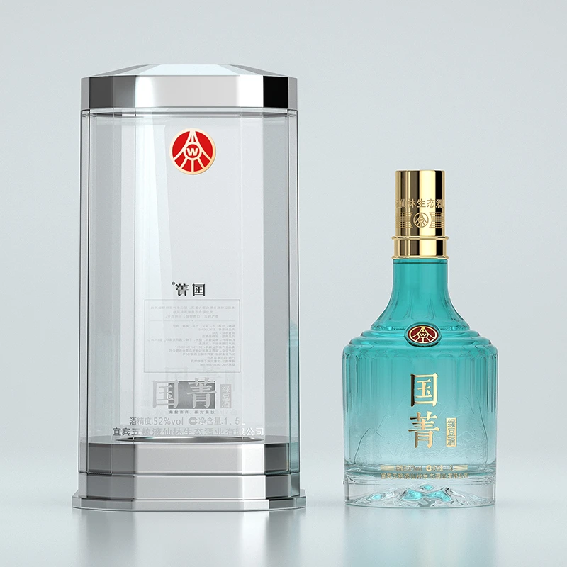 国菁绿豆酒（透明瓶）52度 1.5L*1瓶【T1】52度