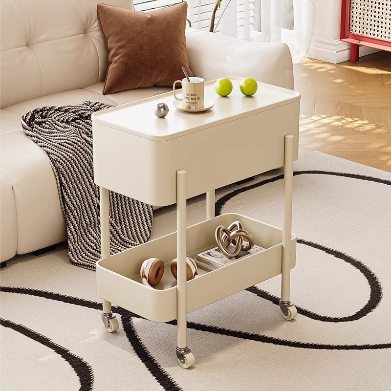 移动小边几奶油风边几桌床头柜客厅小桌子小茶几沙发边柜置物架