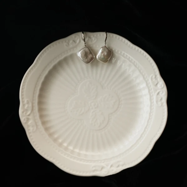 方片巴洛克耳坠耳饰简约气质时尚