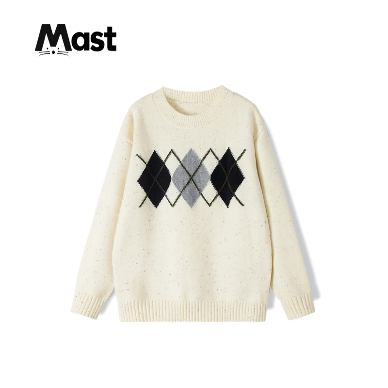 【现货】秋季中大童青少年韩版圆领花纱毛衣2024男童秋款套头针织衫