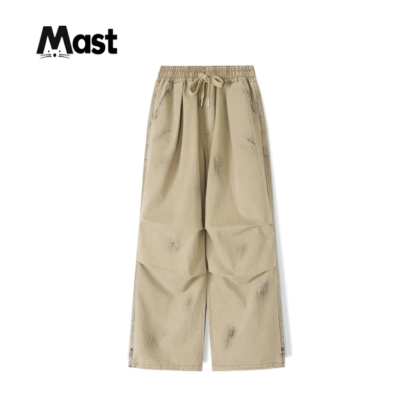 【现货】秋款青少年中大童宽松收口工装裤2024秋季手绘刷休闲裤百搭