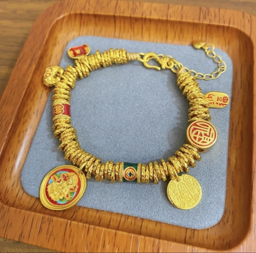 铜合金手链 SL103丨新中式国潮风【韦雪同款】手工编织烧蓝盘缠手链