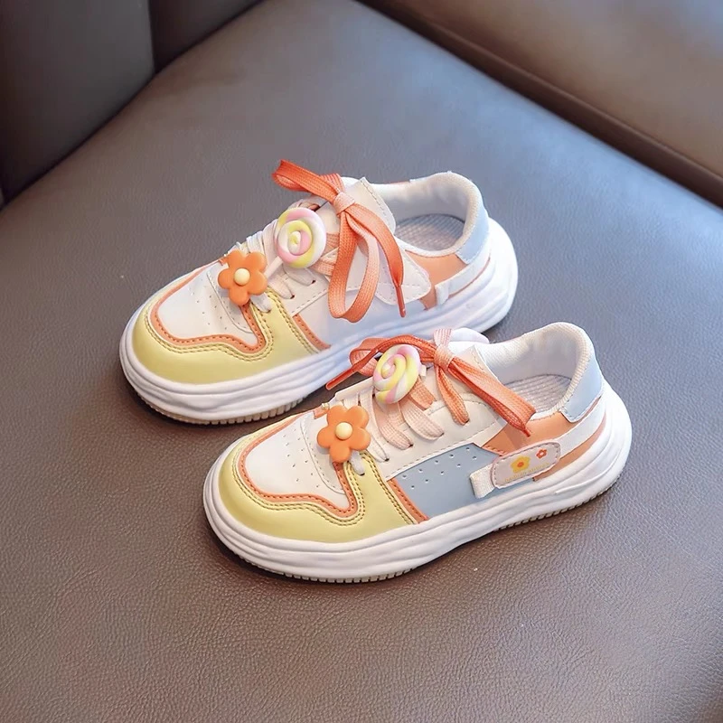 儿童单鞋2024春秋新款学生软底小白鞋女童棒棒糖板鞋百搭休闲鞋