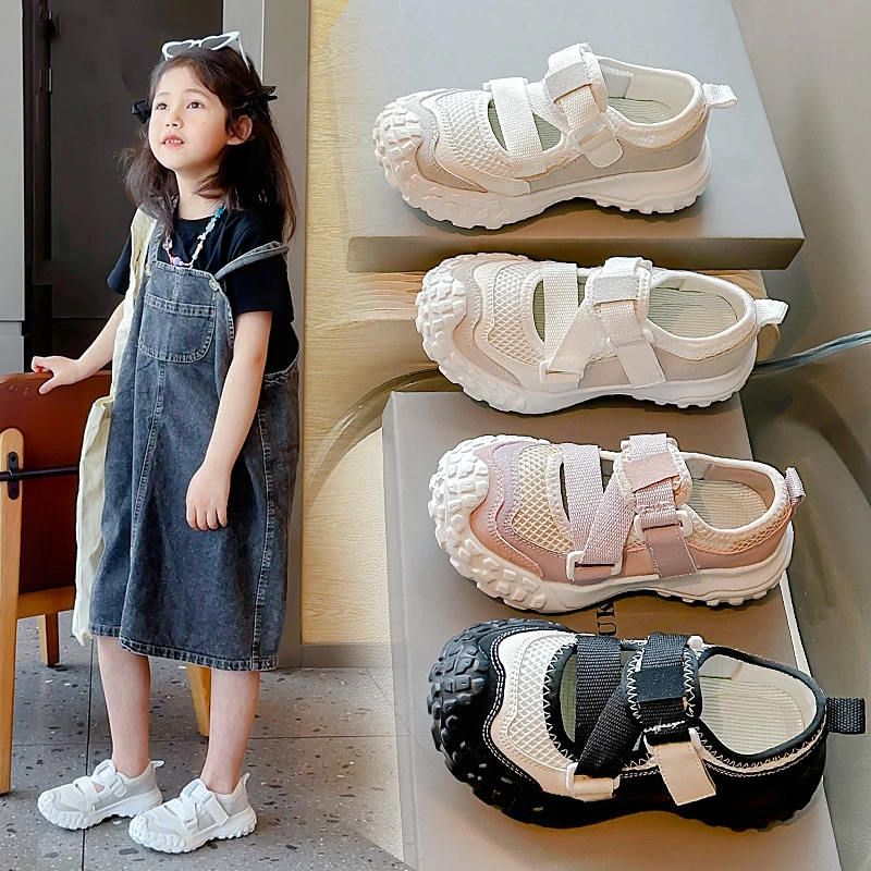 2025夏季新款儿童防滑轮胎鞋男童镂空透气运动凉鞋女童休闲跑步鞋