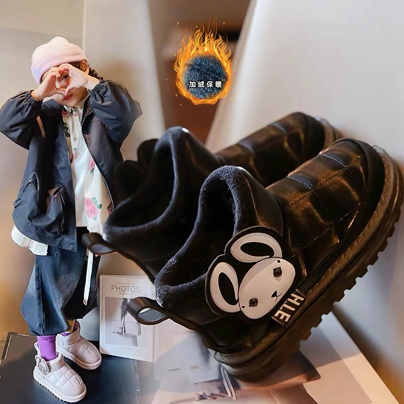 冬季儿童棉靴女童加厚雪地靴耐磨防滑棉鞋中大童保暖靴