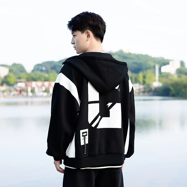 品牌男装外套秋冬外套连帽加绒宽松休闲品质高贵上档次男装23513