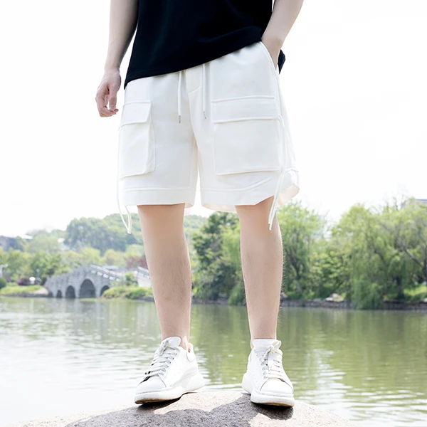 2023男士宽松休闲百搭夏季外穿个性纯色工装中裤21051