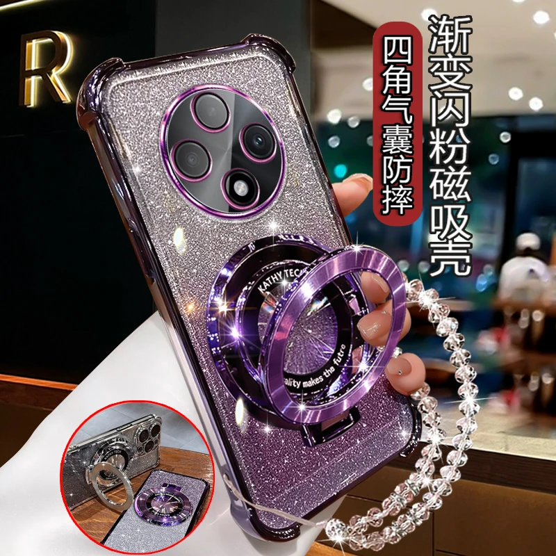 适用oppoa35g手机壳女款PKA110闪粉软壳OPPA3电镀轻奢opoa3带支架