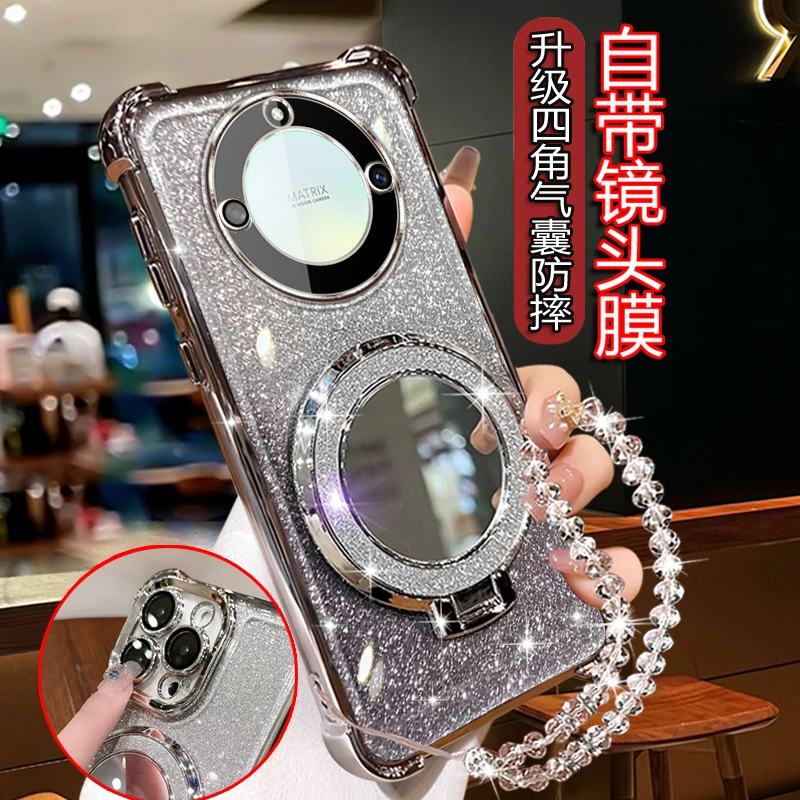 适用荣耀x60手机壳女潮5G新款X60镜头全包BRC-AN00软外壳四角防摔