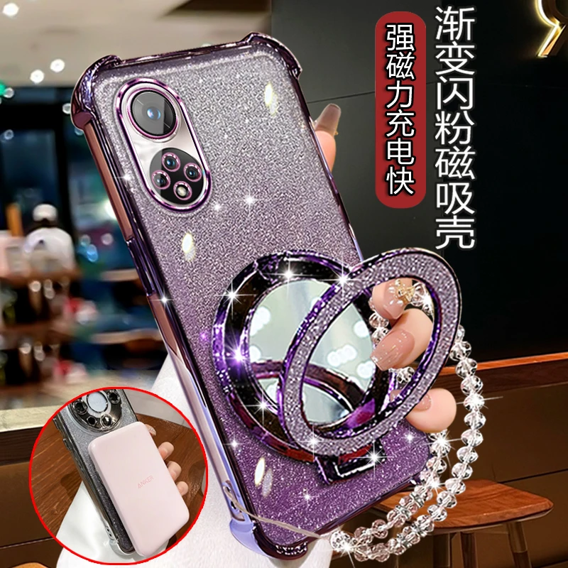 华为nova9手机壳NAM-AL00防摔Nova9pro曲屏nowa闪粉壳nova9带支架