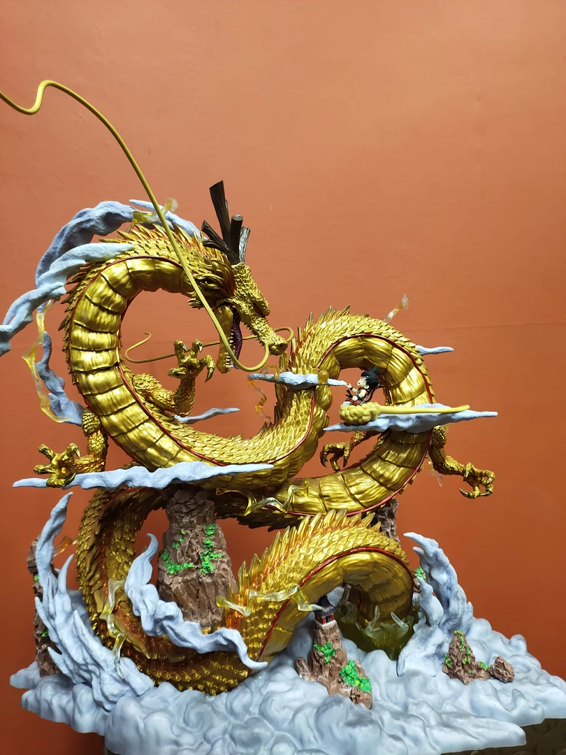 【七龙珠】金色神龙  25cm筋斗云小悟空  雕像模型手办