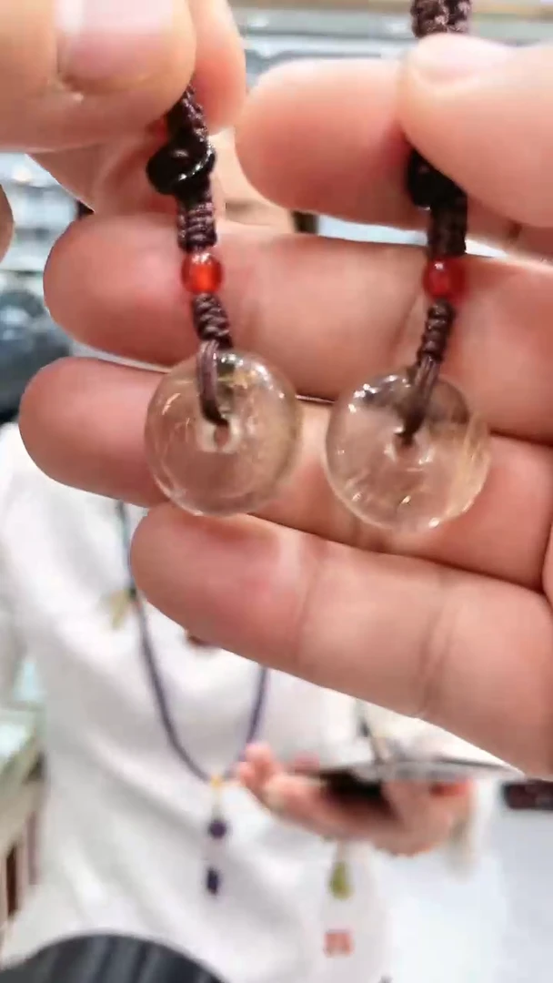 【闪购商品】发晶吊坠(赠链)未镶嵌发晶平安扣钥匙扣40