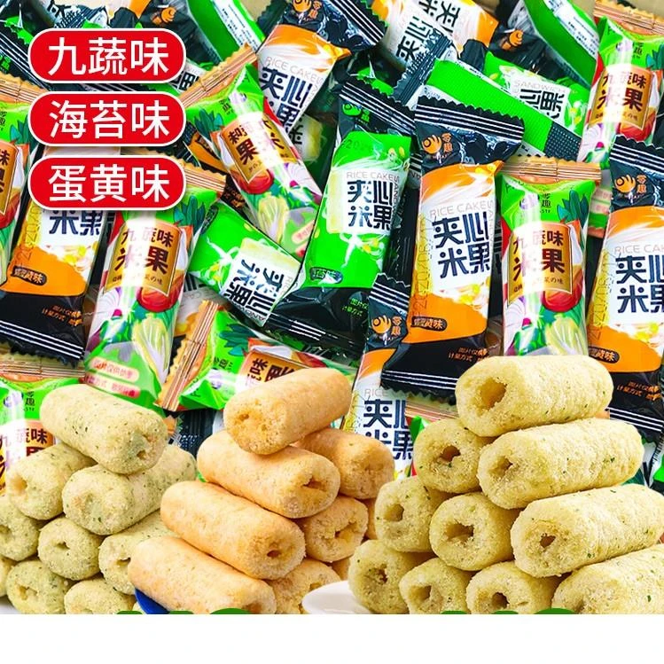 夹心米果卷整休闲零食品能量棒饼干散装小吃追剧解馋解饿1g笋