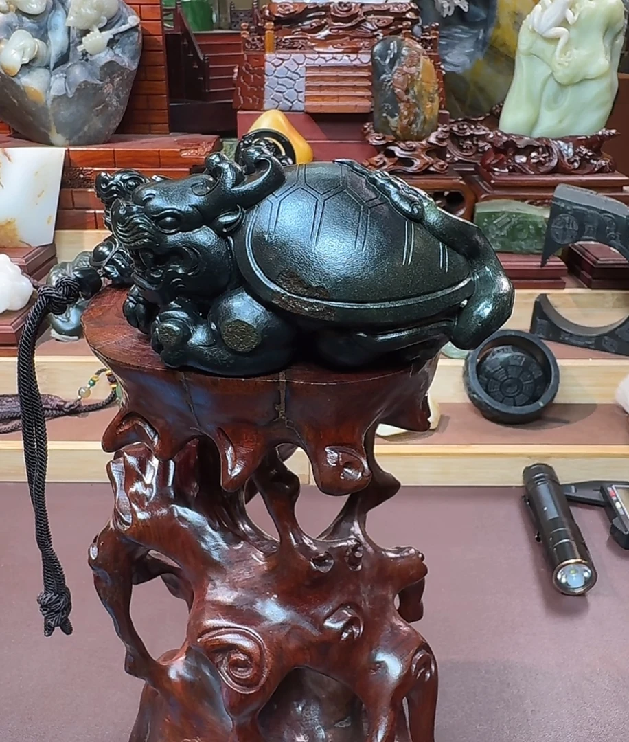 和田玉龙龟手把