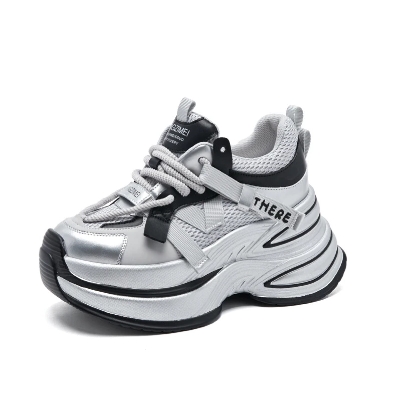 镂空老爹鞋女夏季2024新款厚底透气网面休闲休闲鞋增高女鞋耐脏潮